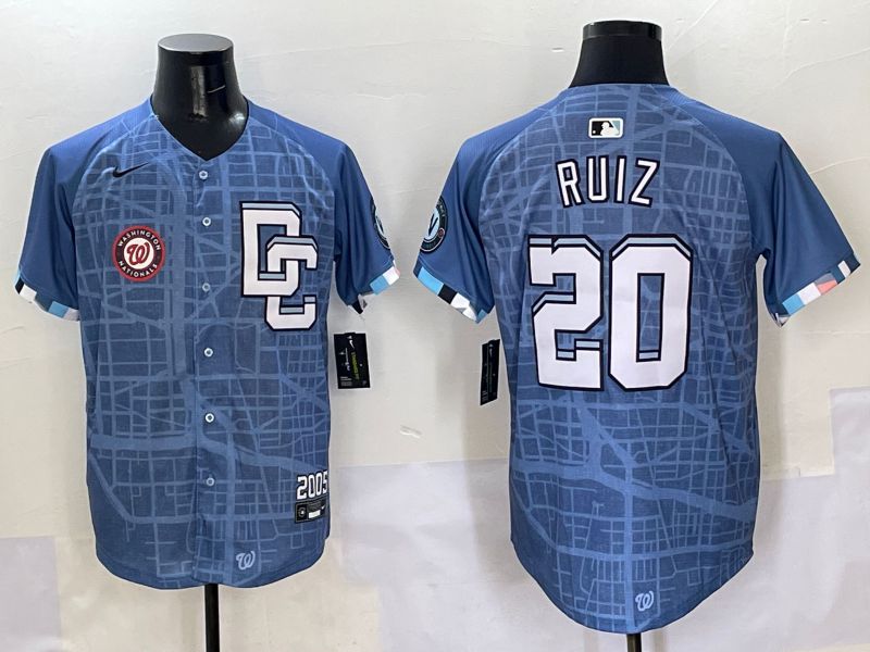 Men Washington Nationals 20 Ruiz Blue Joint Name 2025 Nike MLB Jersey style 7